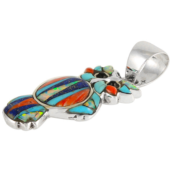 Owl Multicolor Pendant Sterling Silver P3110-C00