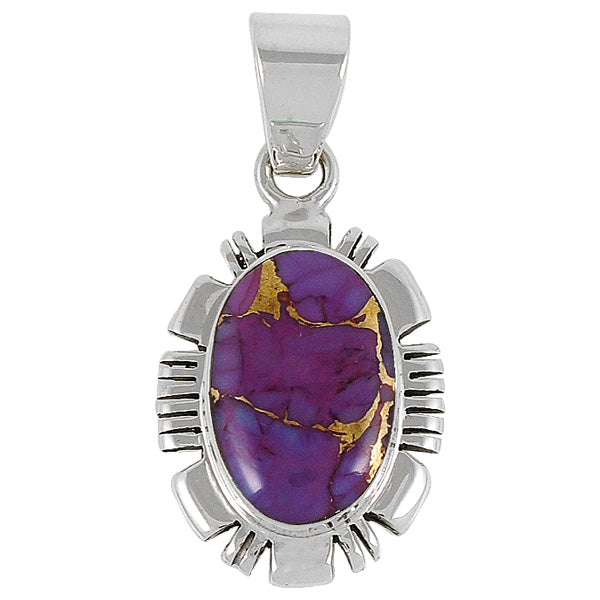 Purple Turquoise Pendant Sterling Silver P3113-C77