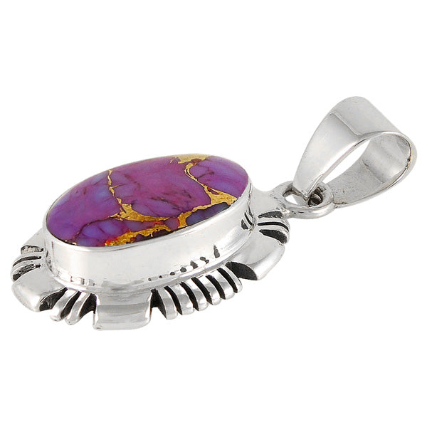 Purple Turquoise Pendant Sterling Silver P3113-C77