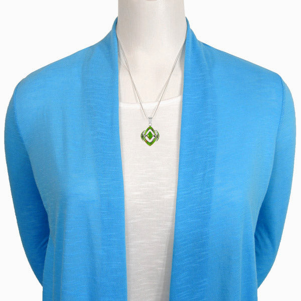 Sterling Silver Pendant Green Turquoise P3115-C06