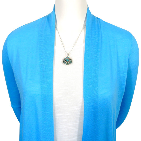Sterling Silver Pendant Matrix Turquoise P3115-C84