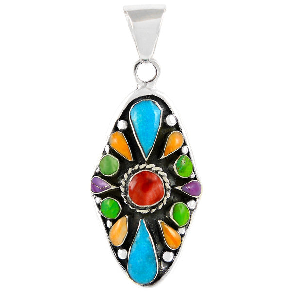 Sterling Silver Pendant Multicolor P3116-C70