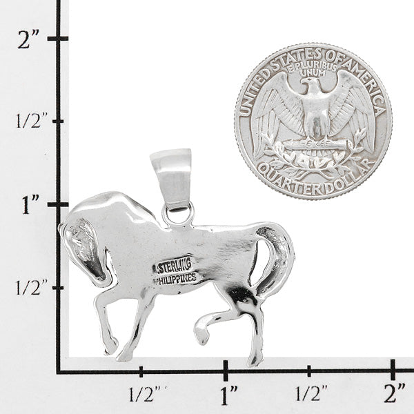 Sterling Silver Horse Pendant Multicolor P3125-C37