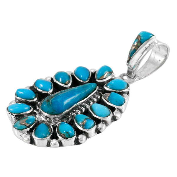 Matrix Turquoise Pendant Sterling Silver P3127-SM-C84