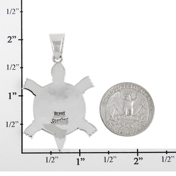 Sterling Silver Turtle Pendant Multicolor P3128-C00