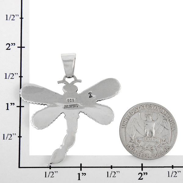 Multicolor Dragonfly Pendant Sterling Silver P3265-C71