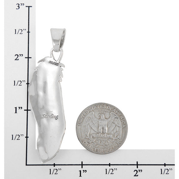 Sterling Silver Feather Pendant Multicolor P3134-C01A
