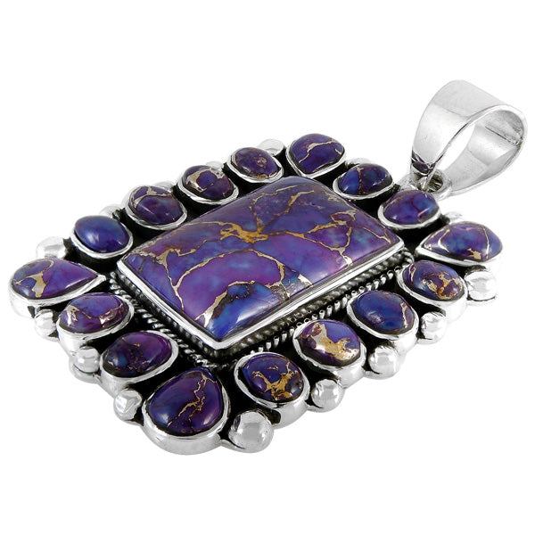 Purple Turquoise Pendant Sterling Silver P3136-C77