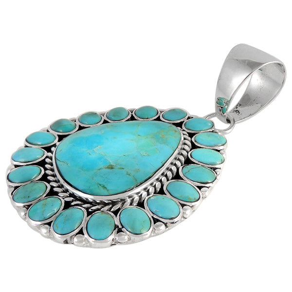 Sterling Silver Pendant Turquoise P3137-LG-C75