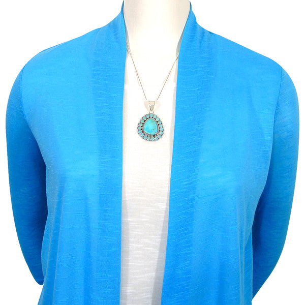 Sterling Silver Pendant Turquoise P3137-LG-C75