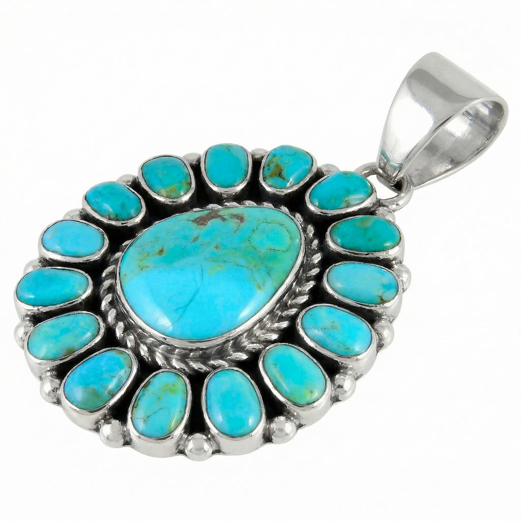 Sterling Silver Pendant Turquoise P3137-SM-C75