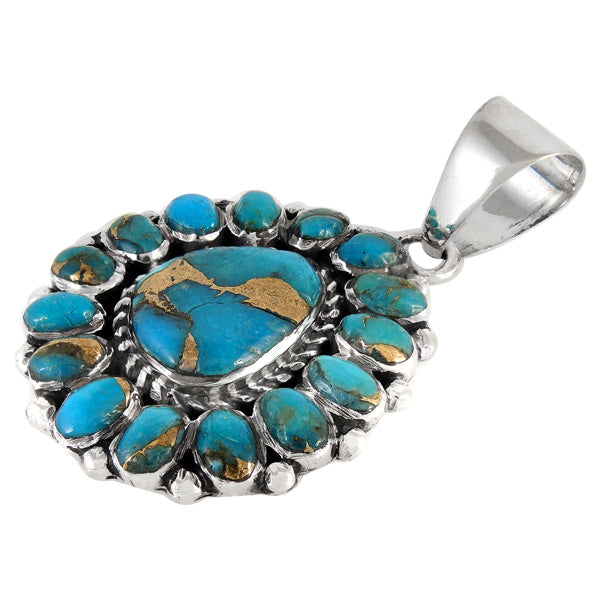 Sterling Silver Pendant Matrix Turquoise P3137-SM-C84