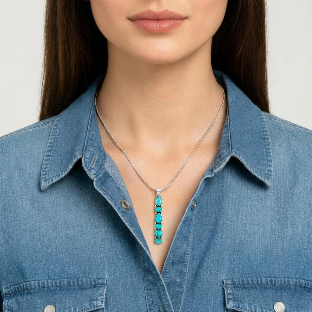 Sterling Silver Pendant Turquoise P3140-C75 Turquoise Jewelry