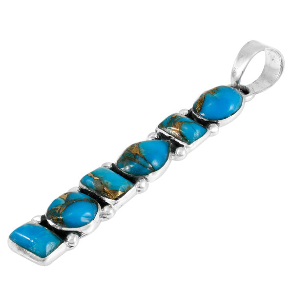 Matrix Turquoise Pendant Sterling Silver P3140-C84 Turquoise Jewelry