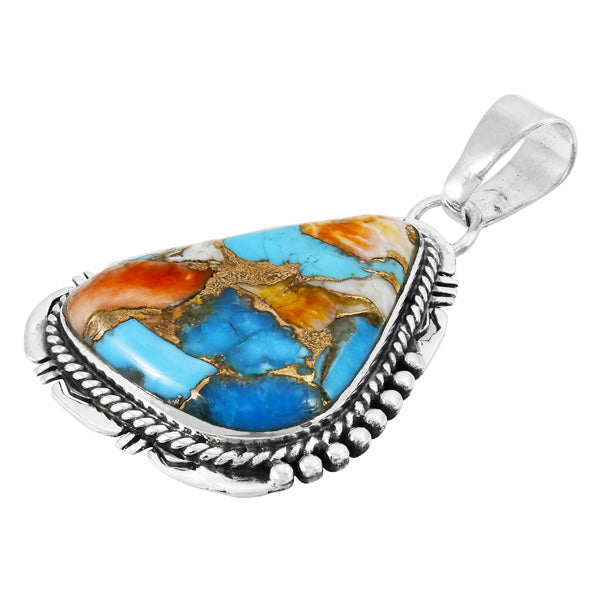 Spiny Turquoise Pendant Sterling Silver P3148-C89
