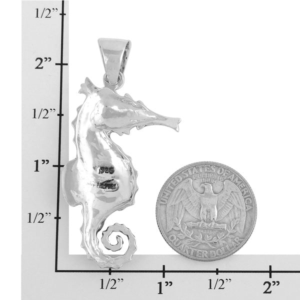 Sterling Silver Sea Horse Pendant Matrix Turquoise P3149-LG-C84