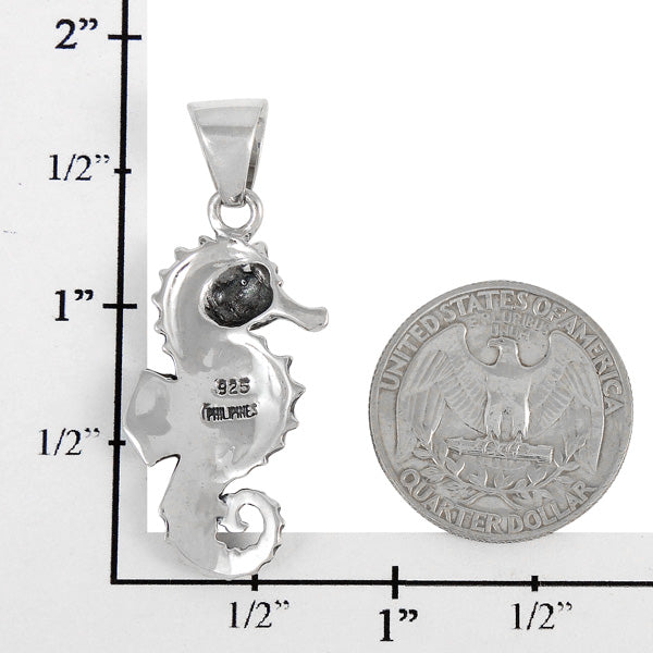 Matrix Turquoise Sea Horse Pendant Sterling Silver P3149-SM-C84
