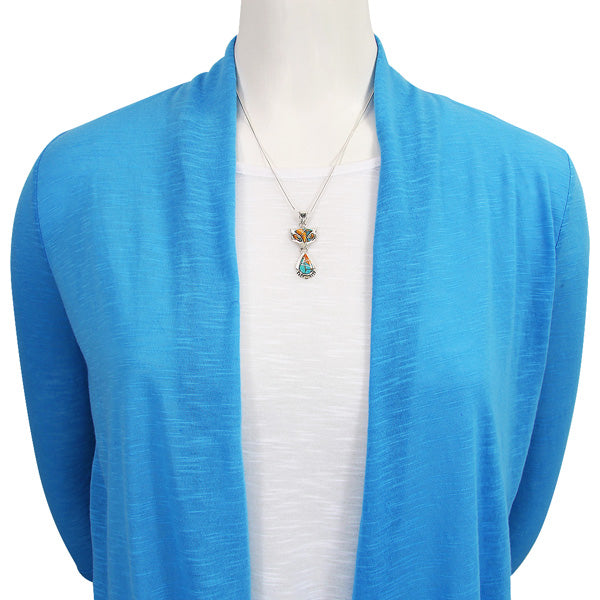 Spiny Turquoise Fox Pendant P3150-C89