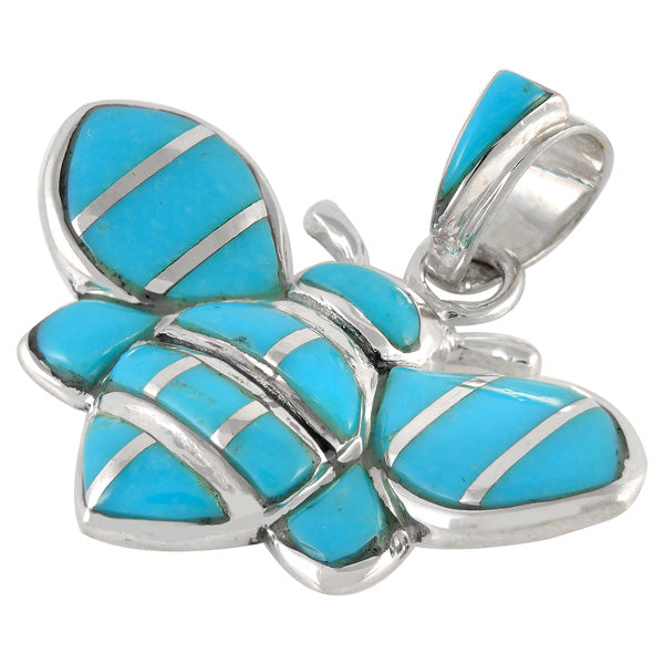 Sterling Silver Bee Pendant Turquoise P3156-C05-MED