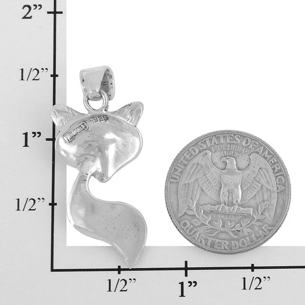 Sterling Silver Fox Pendant Matrix Turquoise P3160-C84