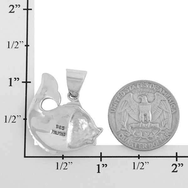 Sterling Silver Fish Pendant Turquoise P3161-C05