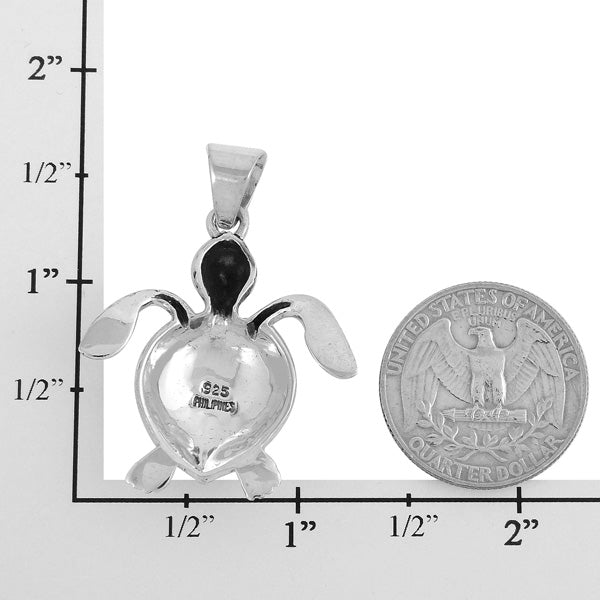 Sterling Silver Turtle Pendant Turquoise P3162-C05