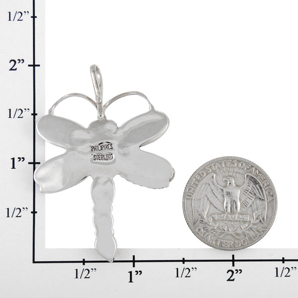 Sterling Silver Dragonfly Pendant Multicolor P3083-C71