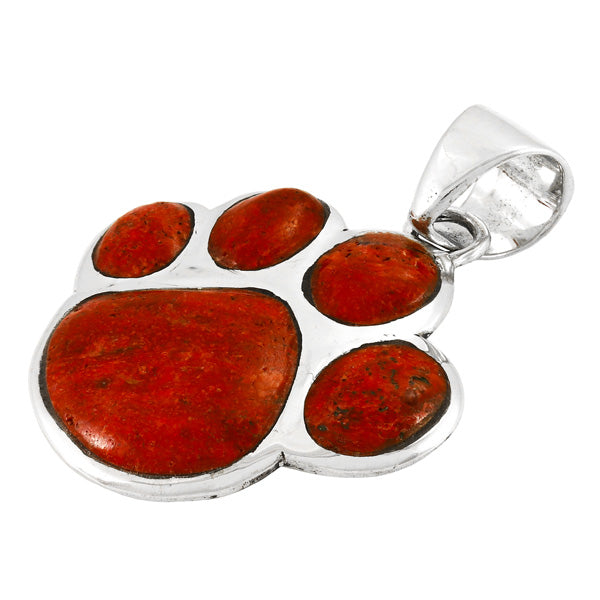 Coral Paw Pendant Sterling Silver P3178-C74