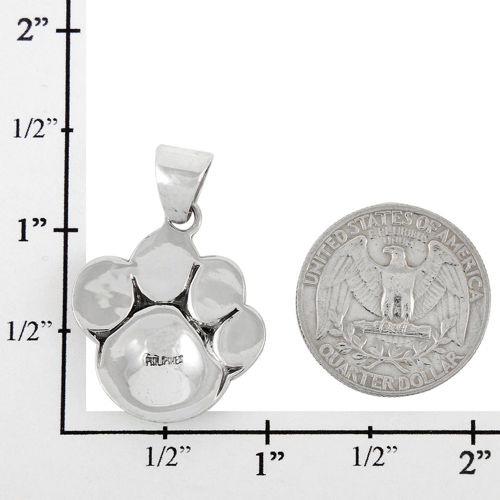 Spiny Turquoise Dog Paw Pendant SilverBronzé P3178-SB-C89