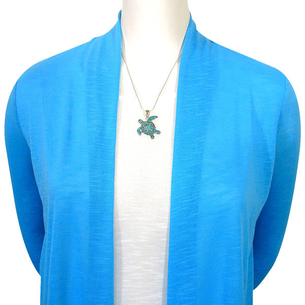 Turquoise Turtle Pendant Sterling Silver P3180-C110