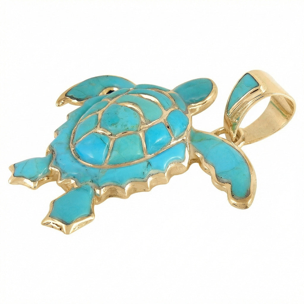 Turquoise Turtle Pendant GoldCopper™ P3180-GB-C05