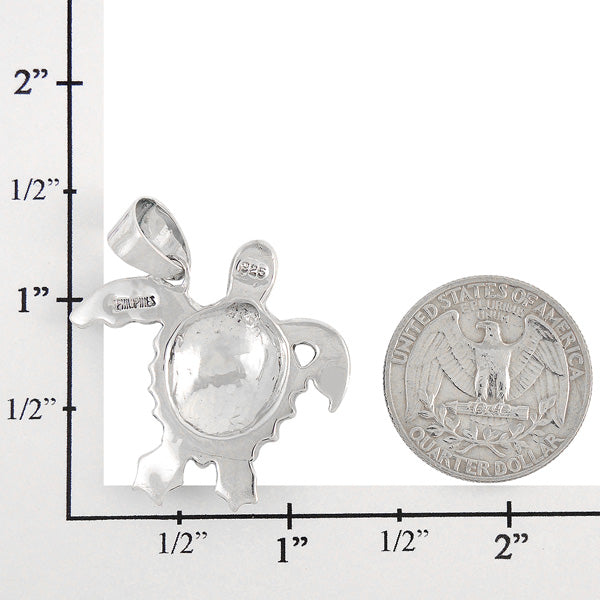 Turquoise Turtle Pendant Sterling Silver P3180-C110
