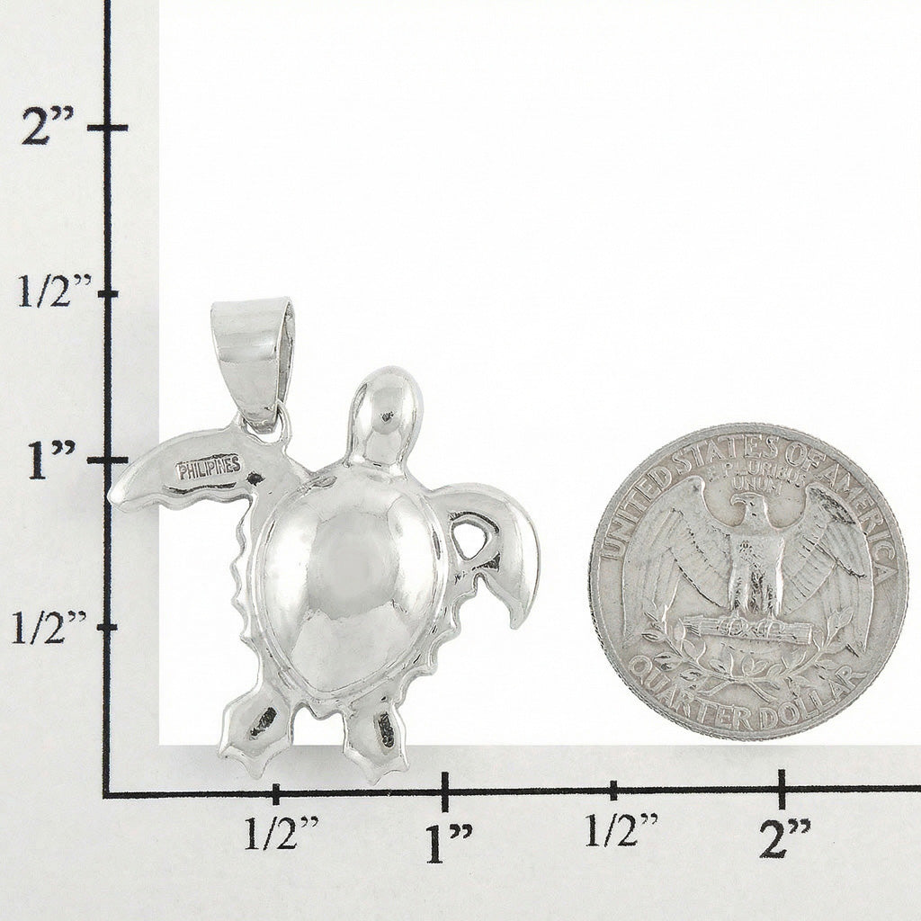 Turquoise Turtle Pendant SilverBronzé P3180-SB-C05