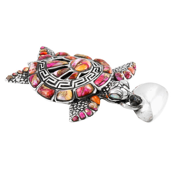 Plum Spiny Turtle Pendant Sterling Silver P3183-C92