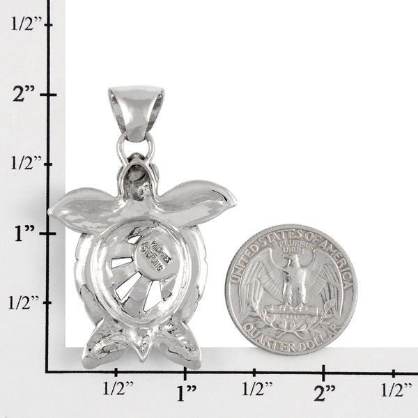 Coral Turtle Pendant Sterling Silver P3183-C74