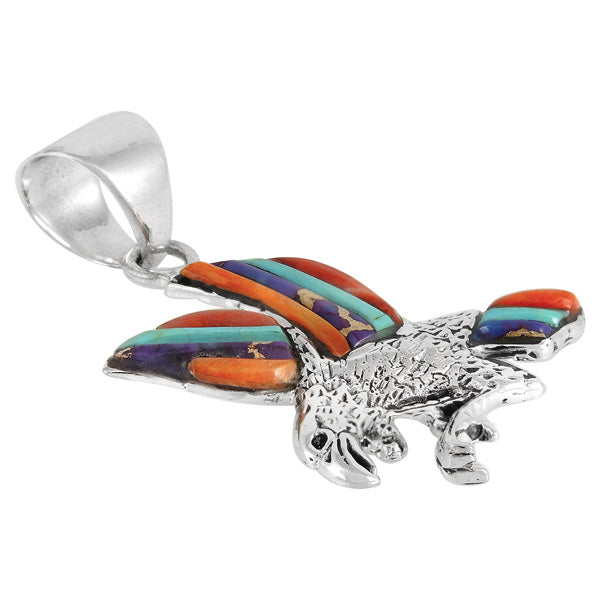 Sterling Silver Eagle Pendant Multicolor P3184-C51
