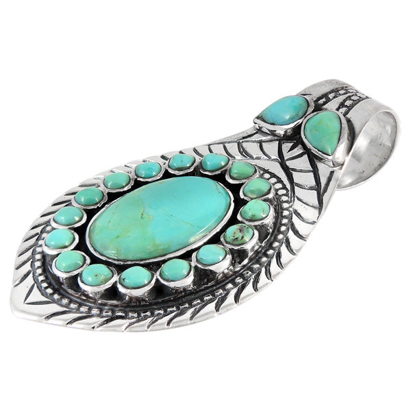 Sterling Silver Pendant Turquoise P3187-C75