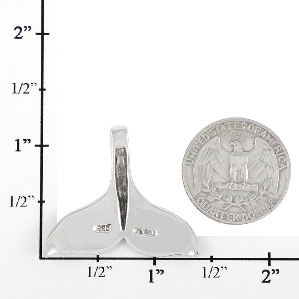 Sterling Silver Whale Tail Pendant Purple Turquoise P3188-C07