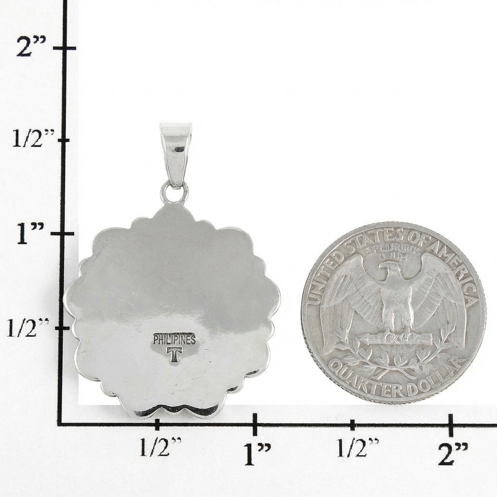 Turquoise Pendant SilverBronzé P3193-SB-C75