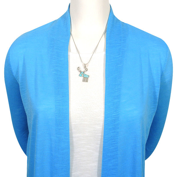 Sterling Silver Moose/Deer Pendant Turquoise P3209-C05