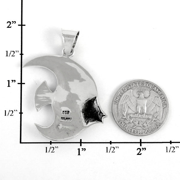 Sterling Silver Fish Pendant Turquoise P3210-C05