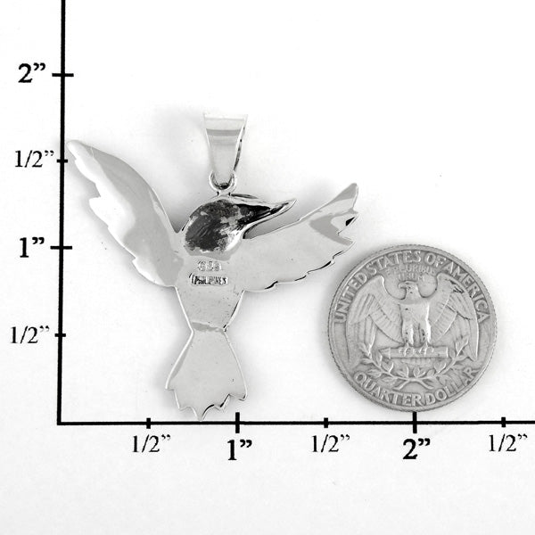 Sterling Silver Hummingbird Pendant Multicolor P3219-C71