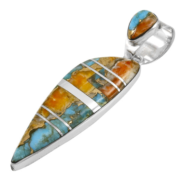 Spiny Turquoise Pendant Sterling Silver P3225-C89B