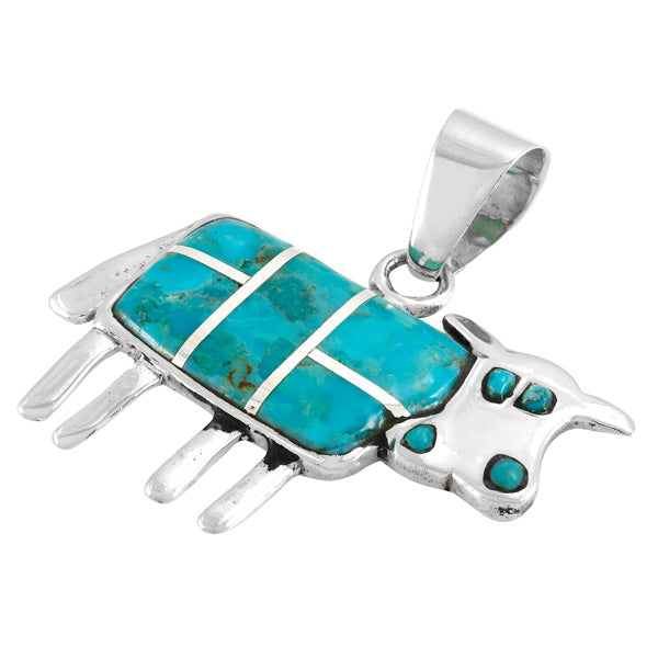 Cow Pendant Turquoise Sterling Silver P3231-C05