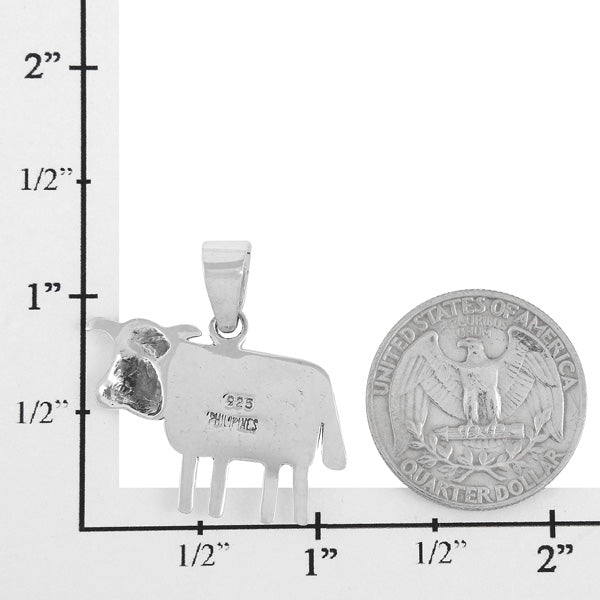 Cow Pendant Spiny Turquoise Sterling Silver P3231-C89