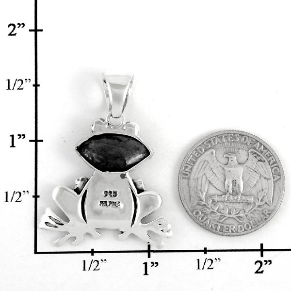 Sterling Silver Frog Pendant Multicolor P3235-C01