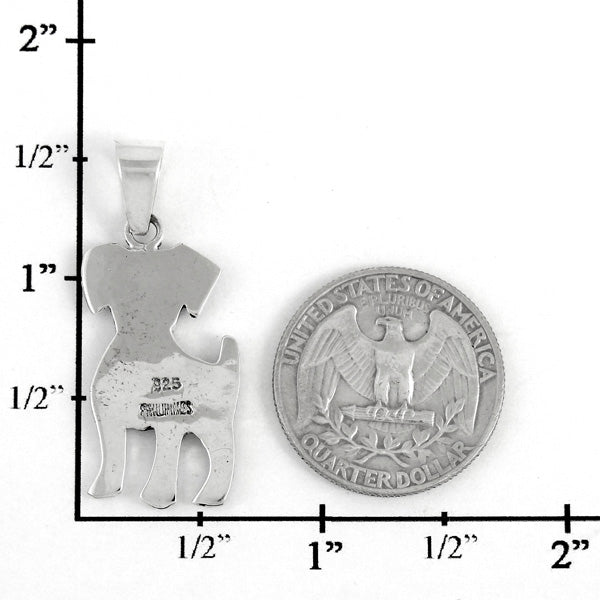 Sterling Silver Puppy Dog Pendant Turquoise P3238-C05
