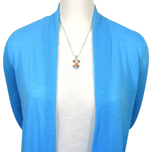 Sterling Silver Puppy Dog Pendant Multicolor P3244-C01