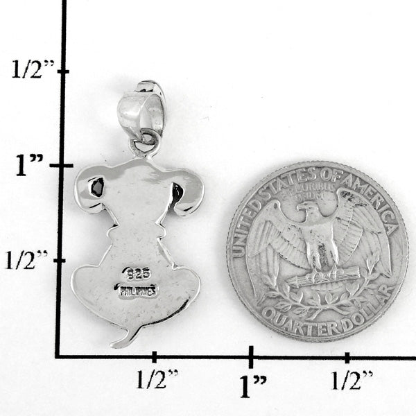 Sterling Silver Puppy Dog Pendant Turquoise P3244-C05
