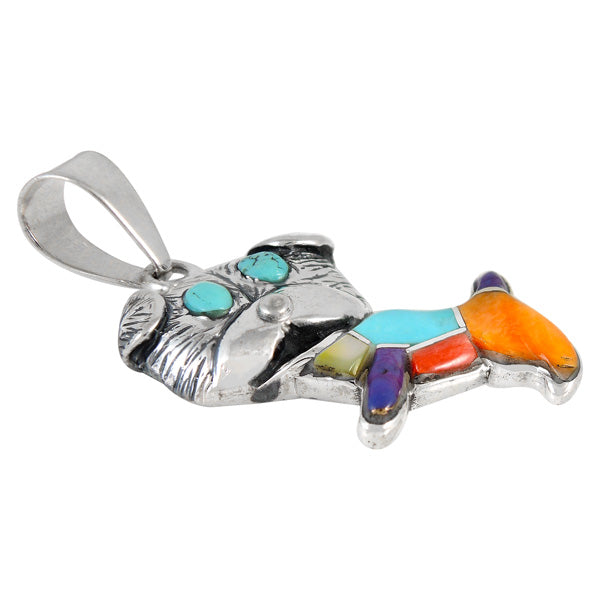 Sterling Silver Puppy Dog Pendant Multicolor P3248-C01